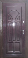 Элитная металлическая дверь: полимерное покрытие Антик, узор Сфинкс, замок: Апекс Т34
