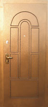 Элитная металлическая дверь: накладной узор Сфинкс, полимерное покрытие Антик, Эльбор 1.04.04, Kale 2000
